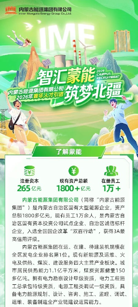 内蒙古能源集团2026年青年人才引进公告